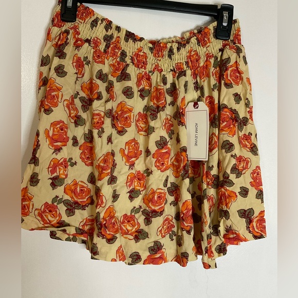 Adam Levine orange/cream flower skirt Size Junior S - Picture 1 of 6